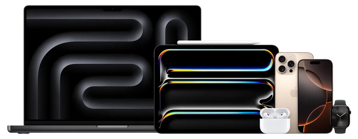 MacBook Pro, iPad Pro, iPhone, AirPods Pro and Apple Watch