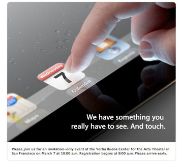 Apple Announces Media Event for March 7; is it iPad 3?